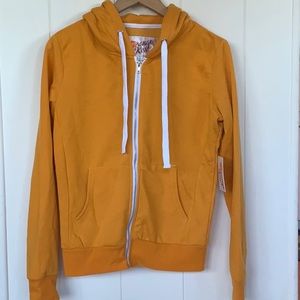 Orange/yellow zip up hoodie NEVERWORN